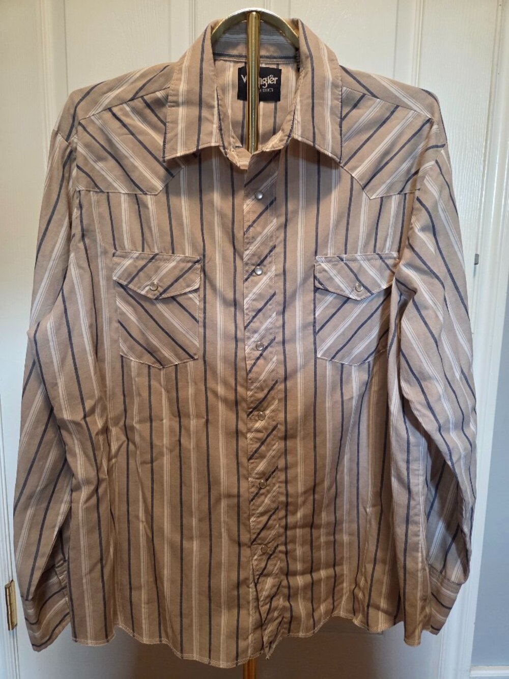 🤠 WRANGLER MEN'S STRIPED PEARL SNAP WESTERN SHIRT 🤠